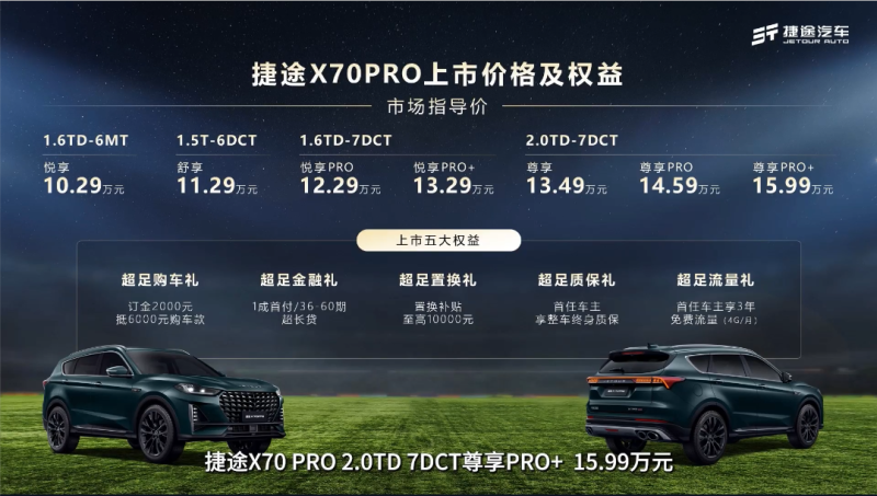 捷途X70 PRO正式上市 售10.29万元起