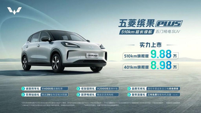 五菱缤果PLUS售8.98万起 十万以内对手它能打十个